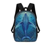 sinyumoney Whale Art Print Ocean Decor Sac À Dos Scolaire Imprimé En 3D Pour Enfants, Sac À Dos De Voyage, Sac Tendance Et Décontracté Pour Écoliers 17inch