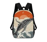 sinyumoney Whale Breaching Ocean Sac À Dos Scolaire Pour Adolescents, Imprimé En 3D, Ajustable, À Poches Tendance, Pour Enfants, Garçons, Filles, Étudiants Et Adolescents 17inch