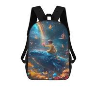 sinyumoney Whale, Child, Flowers, Butterflies Sac À Dos Scolaire Pour Enfants 17 Pouces, Sac À Dos Décontracté Pour Les Voyages, Grand Sac À Dos De Jour Pour Garçons Et Filles 17inch