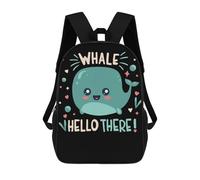 sinyumoney Whale Hello There Sacs À Dos Scolaires Pour Enfants, Sac D'école Imprimé En 3D Pour Garçons, Élèves Du Primaire Et Du Collège 17inch