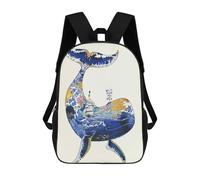 sinyumoney Whale Illustration with Ship And Waves Sac À Dos Scolaire Pour Adolescents, Imprimé En 3D, Ajustable, À Poches Tendance, Pour Enfants, Garçons, Filles, Étudiants Et Adolescents 17inch