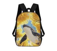 sinyumoney Whale in Autumn Forest-6 Sacs À Dos 17 Pouces Pour Enfants, Sacs D'école Imprimés En 3D Pour Élèves Du Primaire Et Du Collège, Garçons Et Filles