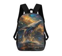 sinyumoney Whale in Cosmic Ocean Sac À Dos Scolaire Pour Enfants 17 Pouces, Sac À Dos Décontracté Pour Les Voyages, Grand Sac À Dos De Jour Pour Garçons Et Filles 17inch