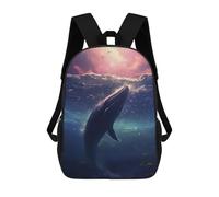 sinyumoney Whale in Milky Way Sea Sac À Dos Enfant Tendance Et Amusant, Sac À Dos Pour Garçons Et Adolescents, Sac D'école Imprimé En 3D Pour Garçons 17inch