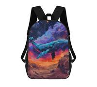 sinyumoney Whale in Space Painting Sac À Dos Scolaire Imprimé En 3D, Sac À Dos Tendance Pour Enfants, Sac À Dos Pour Garçons, Élèves Du Collège 17inch