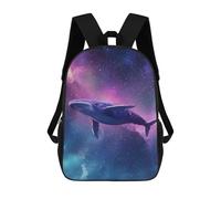 sinyumoney Whale in Space Wallpaper-3 Sacs À Dos 17 Pouces Pour Enfants, Sacs D'école Imprimés En 3D Pour Élèves Du Primaire Et Du Collège, Garçons Et Filles