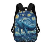 sinyumoney Whale in Starry Night Painting Sacs À Dos Scolaires Pour Enfants, Sac D'école Imprimé En 3D Pour Garçons, Élèves Du Primaire Et Du Collège 17inch