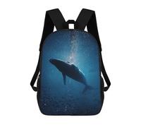 sinyumoney Whale in The Deep Blue Sea Sacs À Dos Scolaires Pour Enfants, Sac D'école Imprimé En 3D Pour Garçons, Élèves Du Primaire Et Du Collège 17inch