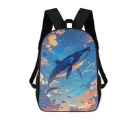 sinyumoney Whale in The Sky Illustration Sac À Dos Scolaire Imprimé En 3D Pour Enfants, Sac À Dos Garçon/fille, Sac De Voyage Pour Enfants 17inch