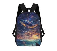 sinyumoney Whale in The Stars Sac À Dos Scolaire Imprimé En 3D, Sac À Dos Décontracté Pour Enfants, Sac D'école Imprimé En 3D Pour Garçons, Primaire Et Collège 17inch