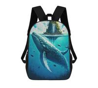 sinyumoney Whale Island Fantasy Sac À Dos Scolaire Pour Enfants, Imprimé En 3D, Tendance Et Décontracté, Pour Garçons, Élèves Du Primaire Et Du Collège 17inch