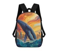 sinyumoney Whale Leaping Cityscape Sac À Dos Scolaire, Sac À Dos Pour Garçons Et Adolescents, Cadeau, Sac À Dos Imprimé En 3D, Sac À Dos Scolaire, Sac À Livres 17inch