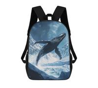sinyumoney Whale Leaping Over Mountains Sac À Dos Enfant Tendance Et Amusant, Sac À Dos Pour Garçons Et Adolescents, Sac D'école Imprimé En 3D Pour Garçons 17inch