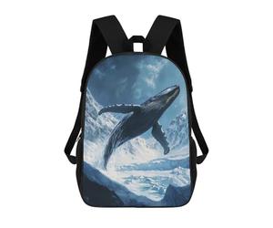 sinyumoney Whale Leaping Over Mountains Sac À Dos Enfant Tendance Et Amusant, Sac À Dos Pour Garçons Et Adolescents, Sac D'école Imprimé En 3D Pour Garçons 17inch