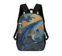 sinyumoney Whale Moon Fantasy Art Sacs À Dos Imprimés En 3D Pour Enfants 17inch Sacs À Dos Tendance Et Décontractés Pour La Journée, Sacs De Voyage, Sacs À Dos D'extérieur Pour Garçons Et Filles