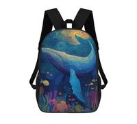 sinyumoney Whale Ocean Mosaic Art Sacs À Dos Pour Enfants, Sac À Dos Scolaire Imprimé En 3D Pour Enfants, Sac À Dos De Voyage, Sac À Livres Pour Enfants 17inch Sac D'école
