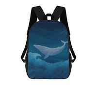 sinyumoney Whale Ocean Waves Art Print-2 Sac À Dos Enfant, Sac À Dos Anime, Grand Sac À Dos Enfant, Sac À Dos Imprimé En 3D Pour Enfants, Cartable, Cartable Pour Garçons Et Filles 17inch
