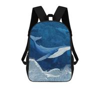 sinyumoney Whale Ocean Waves Art Print-3 Sacs À Dos Pour Enfants, Sac À Dos Scolaire Imprimé En 3D Pour Enfants, Sac À Dos De Voyage, Sac À Livres Pour Enfants 17inch Sac D'école
