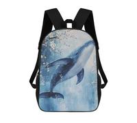 sinyumoney Whale Painting Ocean Art Sacs À Dos Tendance Imprimés En 3D 17inch Sac D'école Décontracté Pour Enfants, Garçons, Élèves Du Primaire Et Du Collège