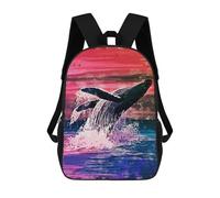 sinyumoney Whale Painting Sac À Dos Imprimé En 3D Pour Enfants, Sac D'école Grande Capacité, Sac De Voyage, Sac À Livres, Sac À Dos Scolaire Pour Enfants 17inch
