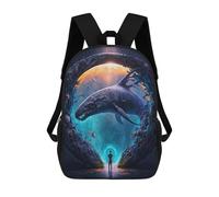 sinyumoney Whale Portal Fantasy Scene -1 Sac À Dos Enfant, Cartable, Sac D'école, Motif Dessin Animé 3D, Sac Pour Ordinateur Portable, Pour Garçons Et Filles 17inch