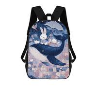 sinyumoney Whale Ride Fantasy Scene Sacs À Dos Imprimés En 3D Pour Enfants 17inch Sacs À Dos Tendance Et Décontractés Pour La Journée, Sacs De Voyage, Sacs À Dos D'extérieur Pour Garçons Et Filles
