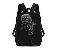 sinyumoney Whale Shark Silhouette Sac À Dos Enfant Tendance Et Amusant, Sac À Dos Pour Garçons Et Adolescents, Sac D'école Imprimé En 3D Pour Garçons 17inch