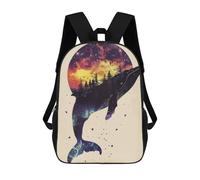 sinyumoney Whale Silhouette Galaxy Sacs À Dos Scolaires Pour Enfants, Sac D'école Imprimé En 3D Pour Garçons, Élèves Du Primaire Et Du Collège 17inch