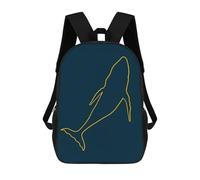 sinyumoney Whale Silhouette Popart Sac À Dos Enfant Fille 3D, Sac D'école, Sac À Dos Pour Tout-petits, Sac À Dos Décontracté, Sac À Livres Tendance 17inch