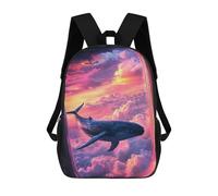 sinyumoney Whale Sky Airplane Window Sac À Dos Enfant, Cartable Imprimé En 3D Pour Garçons Et Adolescents 17inch