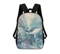 sinyumoney Whale Swimming in Ocean Sacs À Dos Pour Enfants, Cartables 3D Personnalisés Pour Garçons Et Filles, Grands Sacs À Dos Scolaires Décontractés 17inch