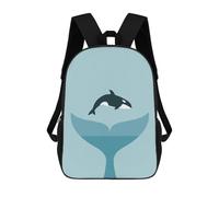 sinyumoney Whale Tail And Orca Sac À Dos, Cartable Imprimé En 3D, Sac À Goûter, Sac À Dos De Voyage, Sac À Dos Entre Amis, Sac À Dos Scolaire Pour Filles Et Garçons 17inch
