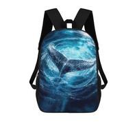 sinyumoney Whale Tail Oceans Deep Blue Sacs À Dos Imprimés En 3D Pour Enfants 17inch Sacs À Dos Tendance Et Décontractés Pour La Journée, Sacs De Voyage, Sacs À Dos D'extérieur Pour Garçons Et Filles