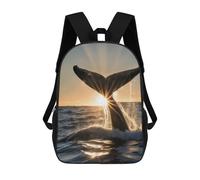 sinyumoney Whale Tail Sac À Dos Scolaire Pour Adolescents, Imprimé En 3D, Ajustable, À Poches Tendance, Pour Enfants, Garçons, Filles, Étudiants Et Adolescents 17inch