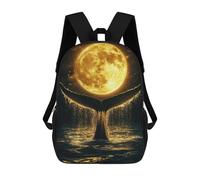 sinyumoney Whale Tail Under Full Moon Sacs À Dos Pour Enfants, Cartables Imprimés En 3D, Sacs À Dos Pour Élèves Du Primaire Et Du Collège (garçons Et Filles) 17inch