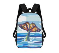 sinyumoney Whale The Butterfly Sacs À Dos Scolaires Pour Enfants, Sac D'école Imprimé En 3D Pour Garçons, Élèves Du Primaire Et Du Collège 17inch