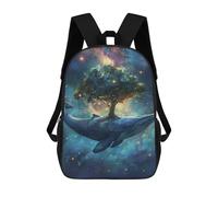 sinyumoney Whale Tree Fantasy Artwork Sacs À Dos Imprimés En 3D Pour Enfants 17inch Sacs À Dos Tendance Et Décontractés Pour La Journée, Sacs De Voyage, Sacs À Dos D'extérieur Pour Garçons Et Filles