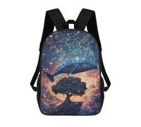 sinyumoney Whale Tree Galaxy Art Print-3 17inch Sac À Dos Scolaire Imprimé En 3D Pour Enfants, Style Décontracté Et Tendance, Idéal Pour Les Voyages Et Les Études.