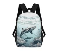 sinyumoney Whale Underwater Sac À Dos Enfant, Cartable Imprimé En 3D Pour Garçons Et Adolescents 17inch