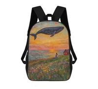 sinyumoney Whale Watching Fantasy Sacs À Dos Pour Enfants, Sac À Dos Scolaire Imprimé En 3D Pour Enfants, Sac À Dos De Voyage, Sac À Livres Pour Enfants 17inch Sac D'école