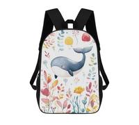 sinyumoney Whale Watercolor Illustration Sac À Dos, Cartable Imprimé En 3D, Sac À Goûter, Sac À Dos De Voyage, Sac À Dos Entre Amis, Sac À Dos Scolaire Pour Filles Et Garçons 17inch