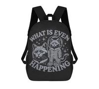 sinyumoney What Is Even Happening - Space Cat Existential Meme Sac À Dos Scolaire Pour Enfants, 43 Cm (17 Pouces), Imprimé En 3D, Pour Garçons, Élèves Du Primaire Et Du Collège