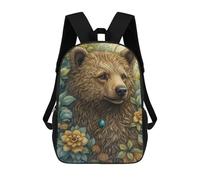 sinyumoney Whimsical Brown Bear Sac À Dos Scolaire Pour Filles Et Garçons, Avec Poche, Sac À Dos Tendance Pour Enfants 17inch