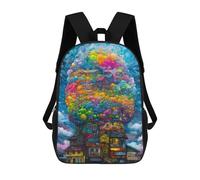 sinyumoney Whimsical Cloud Cityscape Sac À Dos Enfant, Cartable, Sac D'école, Motif Dessin Animé 3D, Sac Pour Ordinateur Portable, Pour Garçons Et Filles 17inch