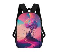 sinyumoney Whimsical Fantasy Landscape -1 Sac À Dos Scolaire Enfant Tendance Et Décontracté, Sac À Dos Imprimé En 3D Pour Garçon, Grand Sac À Dos 17inch
