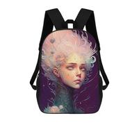 sinyumoney Whimsical Fantasy Portrait -2 Sac À Dos Enfant Tendance Et Amusant, Sac À Dos Pour Garçons Et Adolescents, Sac D'école Imprimé En 3D Pour Garçons 17inch