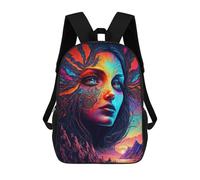 sinyumoney Whimsical Fantasy Portrait Sac À Dos Scolaire Imprimé En 3D Pour Enfants, Sac À Dos De Voyage Tendance Et Décontracté Pour Écoliers 17inch
