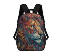sinyumoney Whimsical Lion Amidst Flowers Sac À Dos Scolaire Pour Enfants, Imprimé En 3D, Pour Garçons, Élèves Du Primaire Et Du Collège 17inch