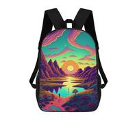 sinyumoney Whimsical Sunset Path Sac À Dos Enfant, Cartable, Sac D'école, Motif Dessin Animé 3D, Sac Pour Ordinateur Portable, Pour Garçons Et Filles 17inch