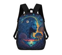 sinyumoney Whispering Forest Dreamscape Sac à dos d'école imprimé en 3D pour enfants, cartables, sacs à dos de voyage, sac de loisirs tendance pour enfants et étudiants 43,7 cm